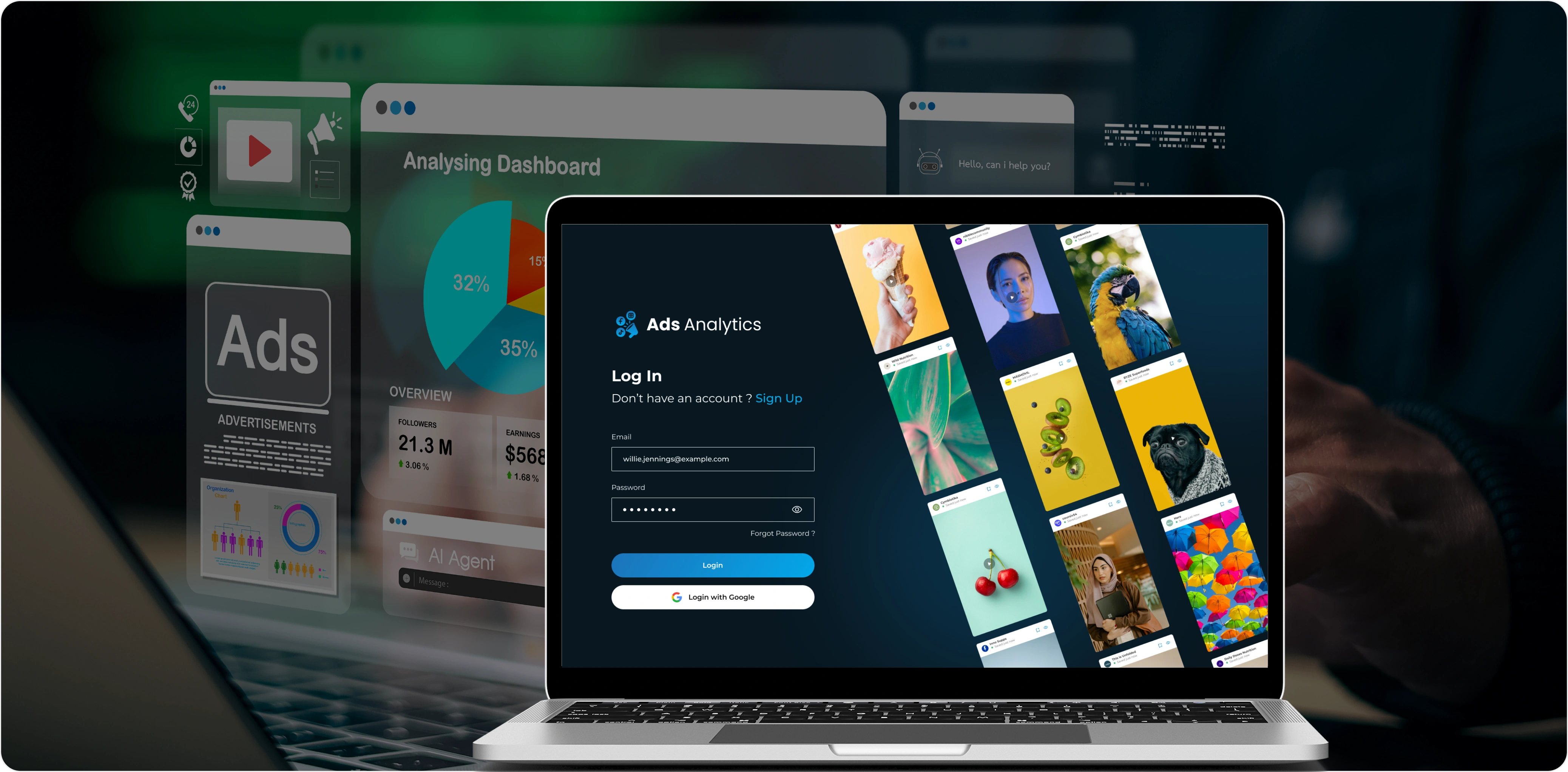 Ads Analytics platform interface