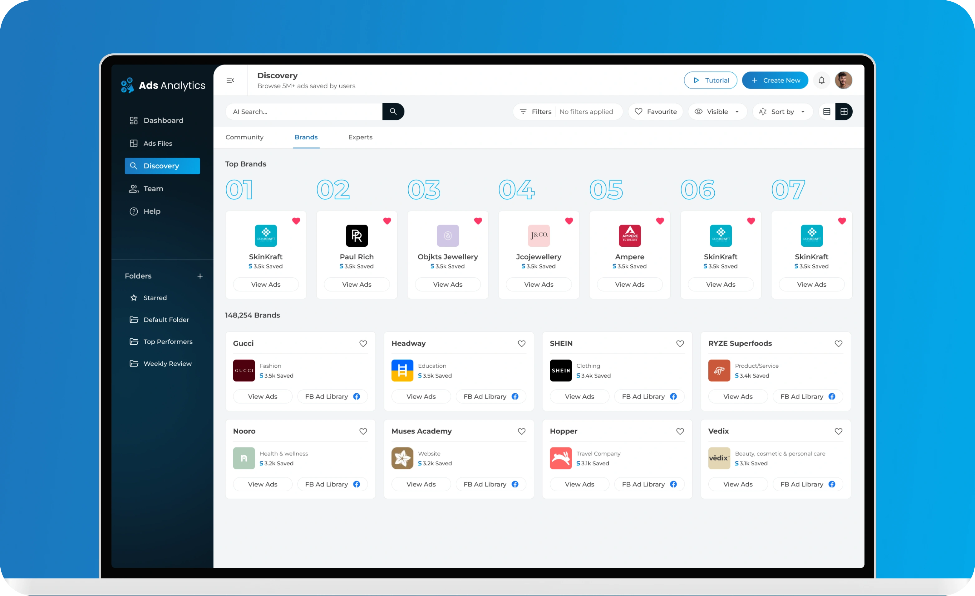 Ads Analytics UI showcase 2