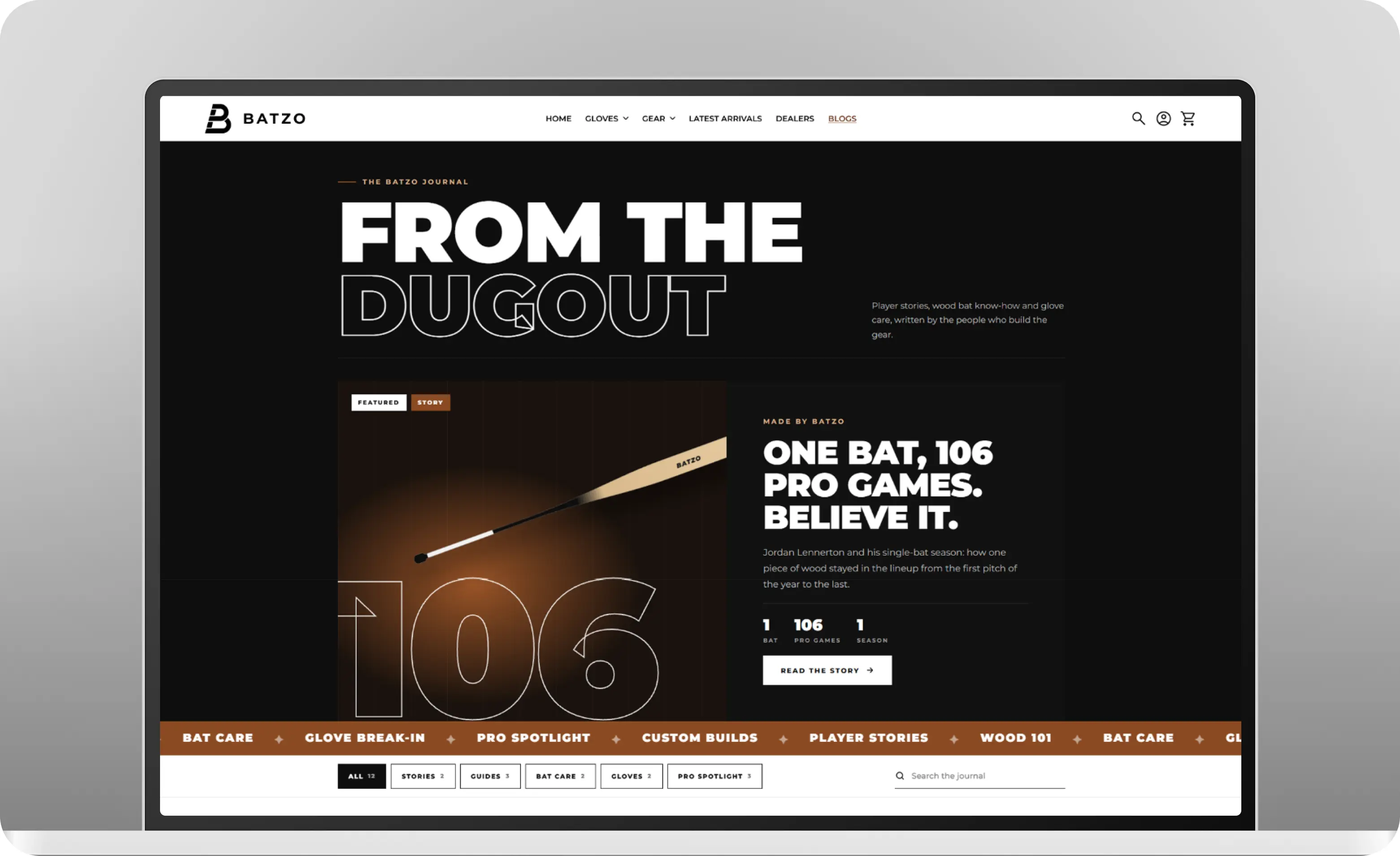 Batzo blog landing page &mdash; From the Dugout