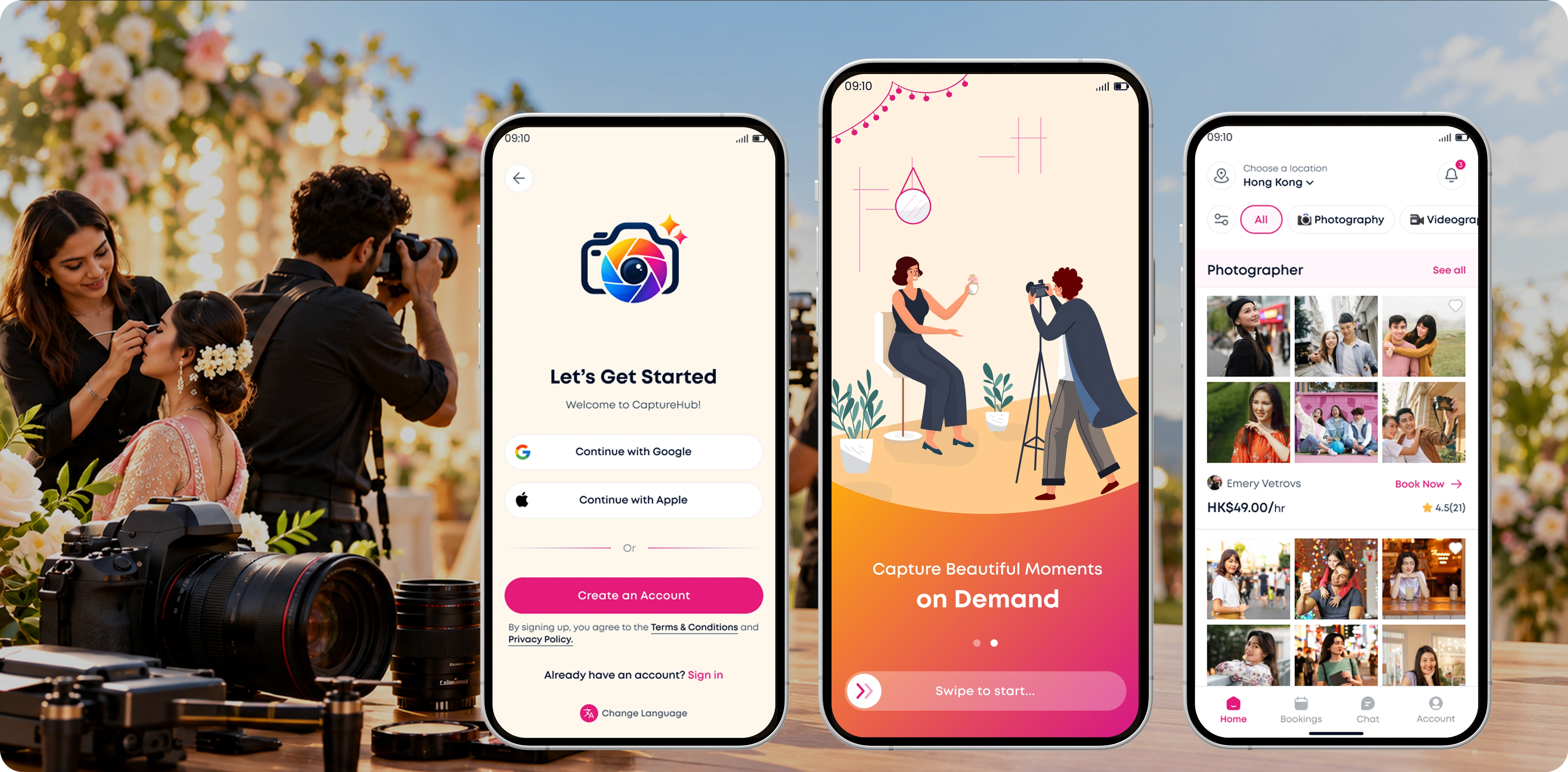 CaptureHub app onboarding &mdash; Capture Beautiful Moments on Demand