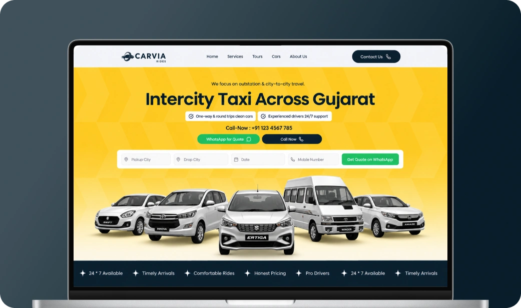 Carvia Rides UI showcase 2