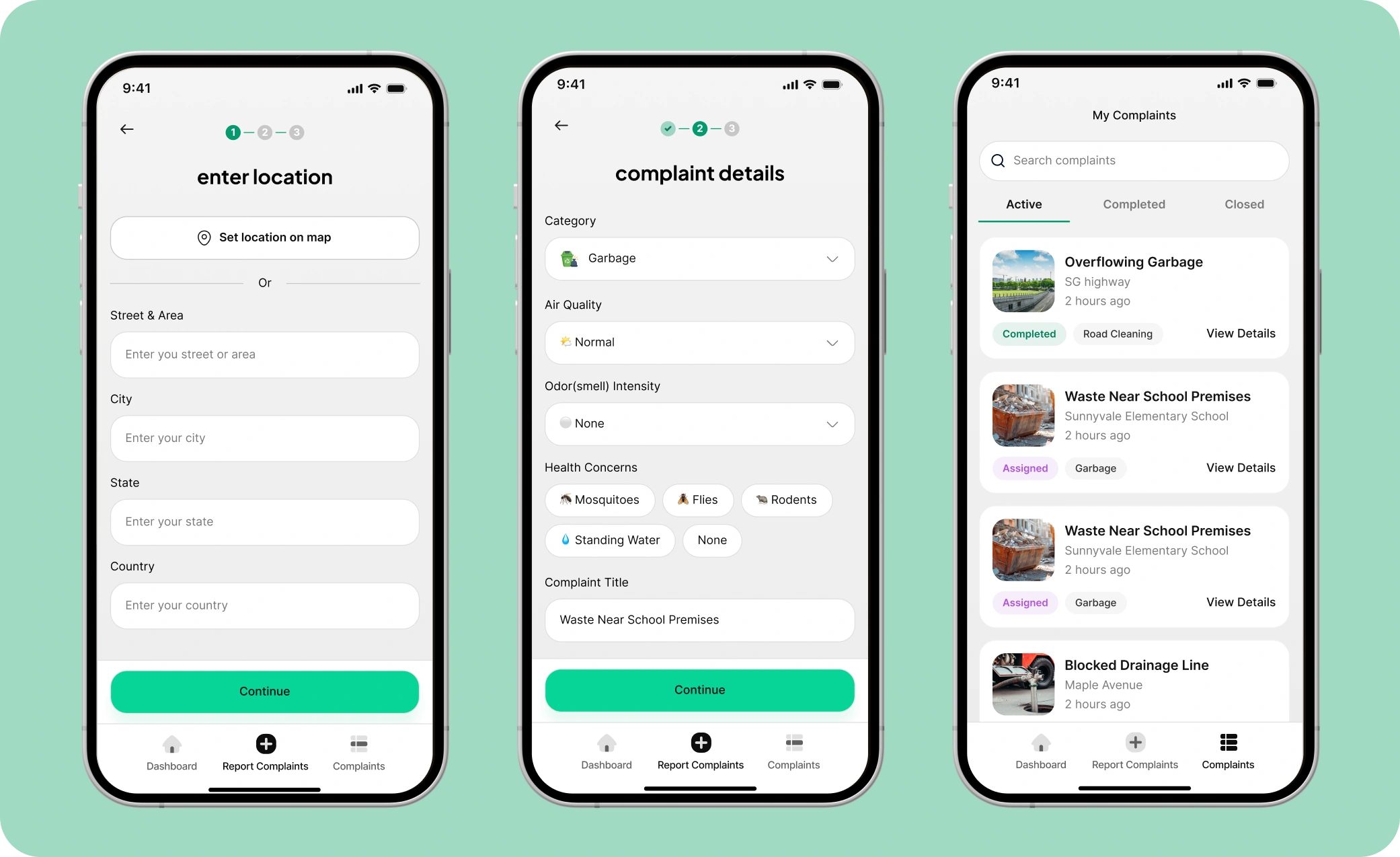 CleanTrack UI showcase 1