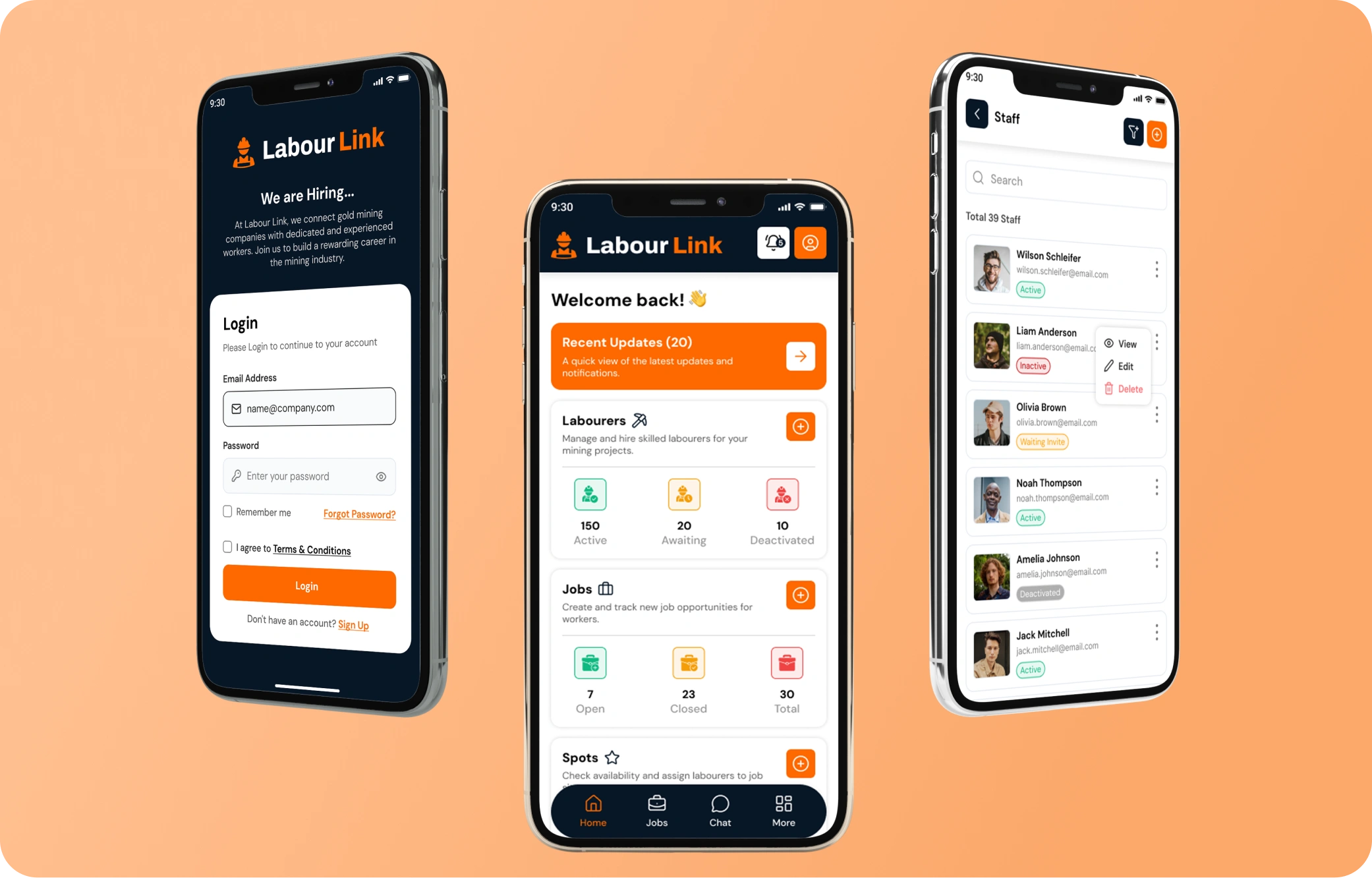 Labour Link UI showcase 1