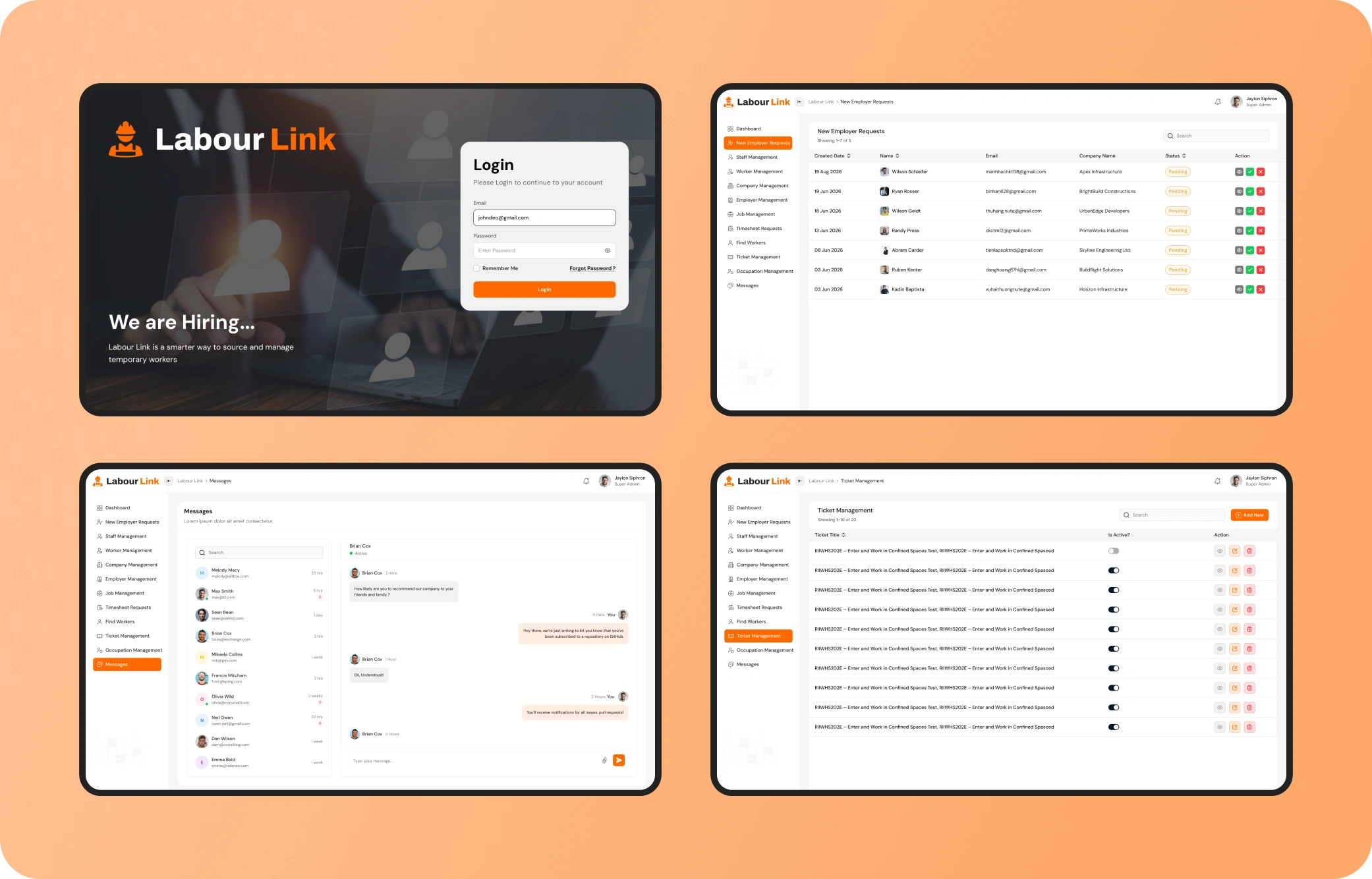 Labour Link UI showcase 3