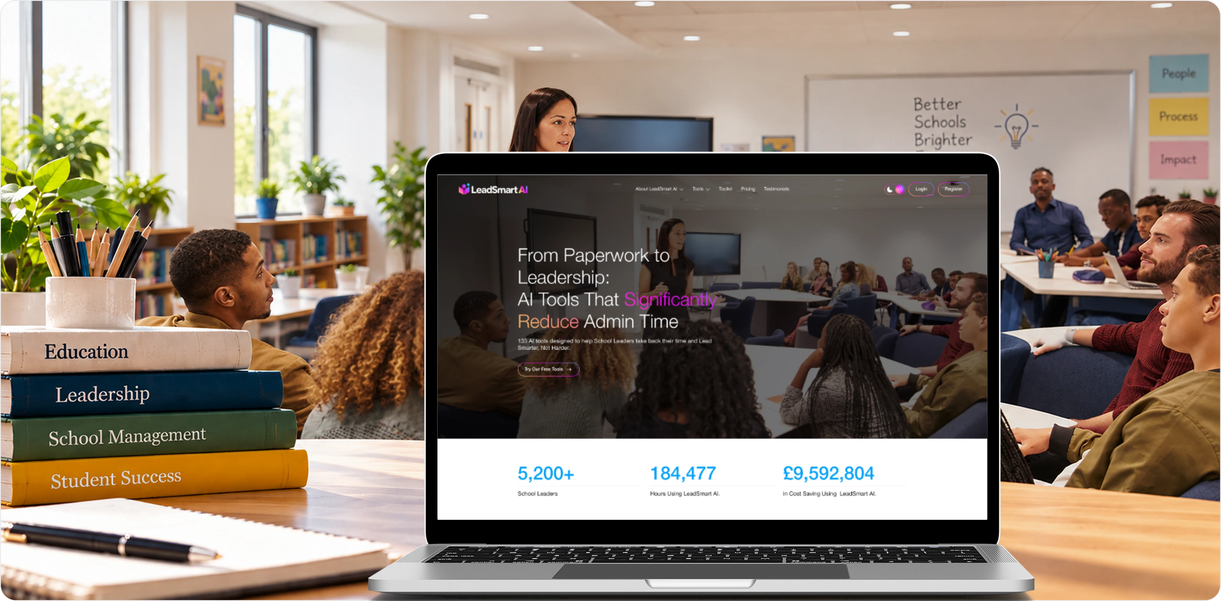 LeadSmart AI homepage &mdash; From Paperwork to Leadership