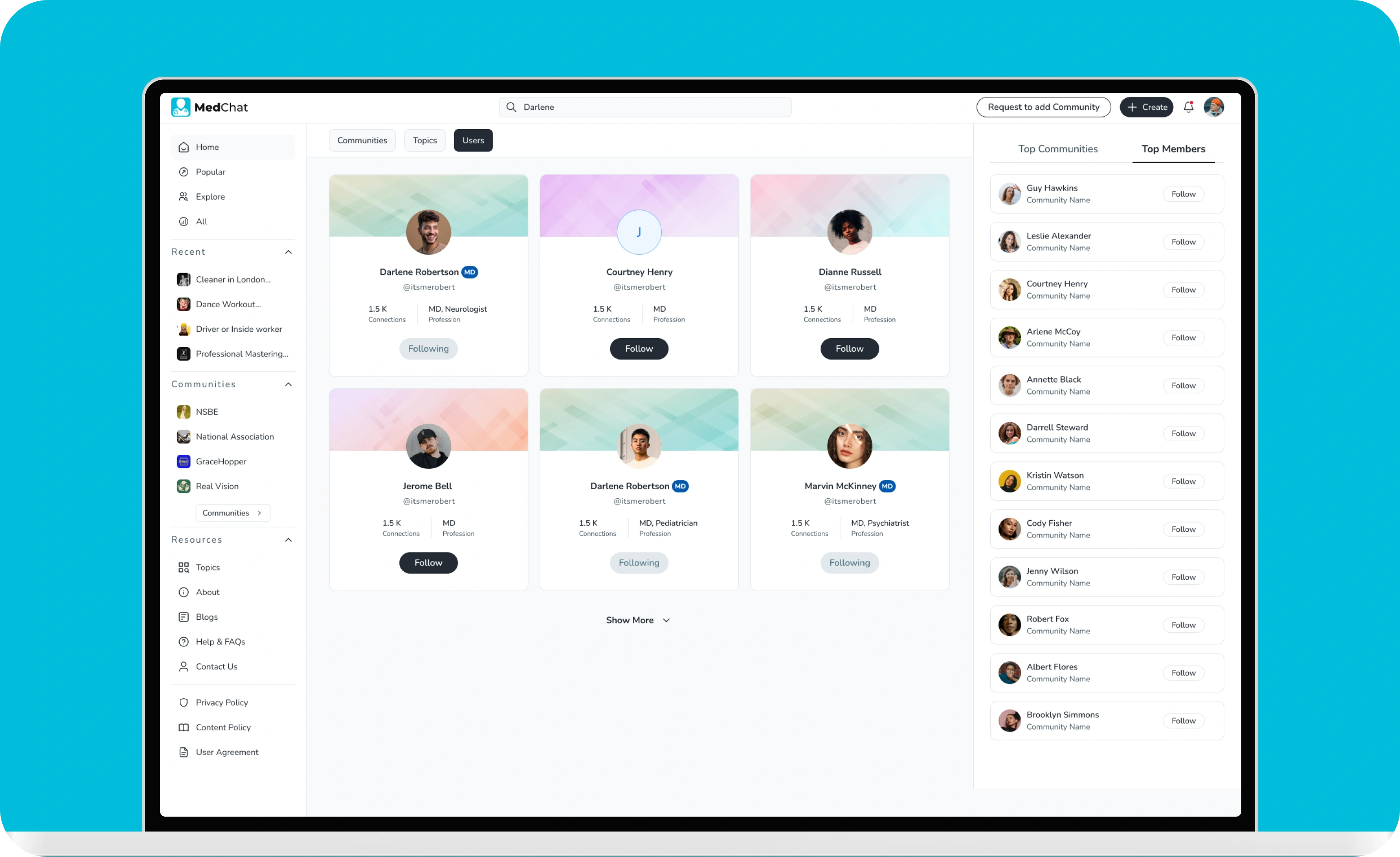MedChat UI showcase 2