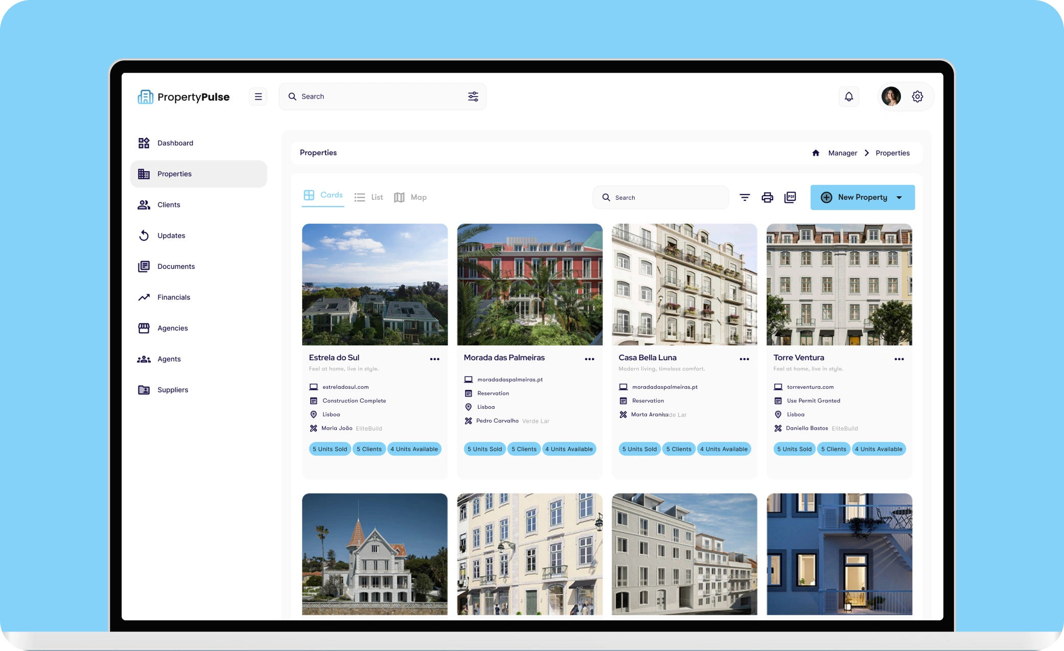 PropertyPulse overview screens