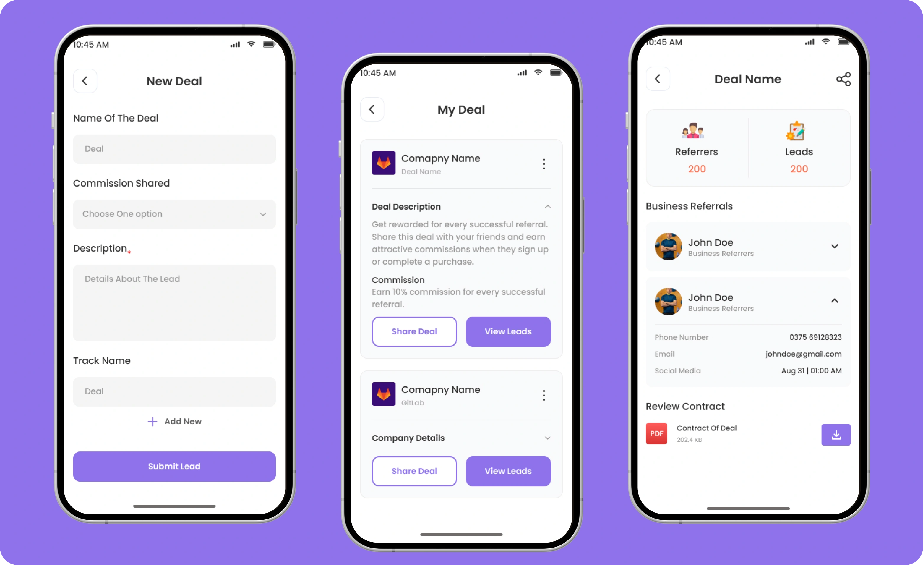 Referral UI showcase 1