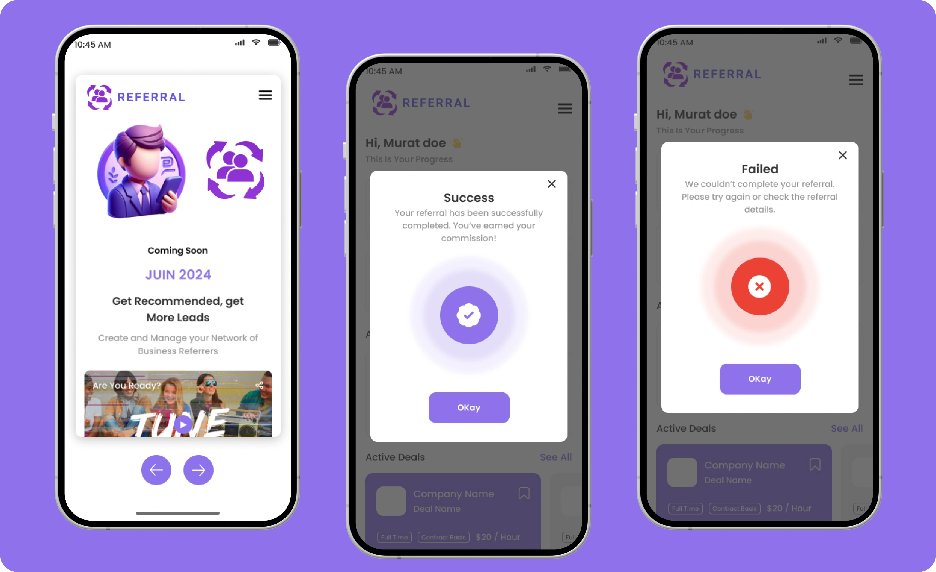 Referral UI showcase 2